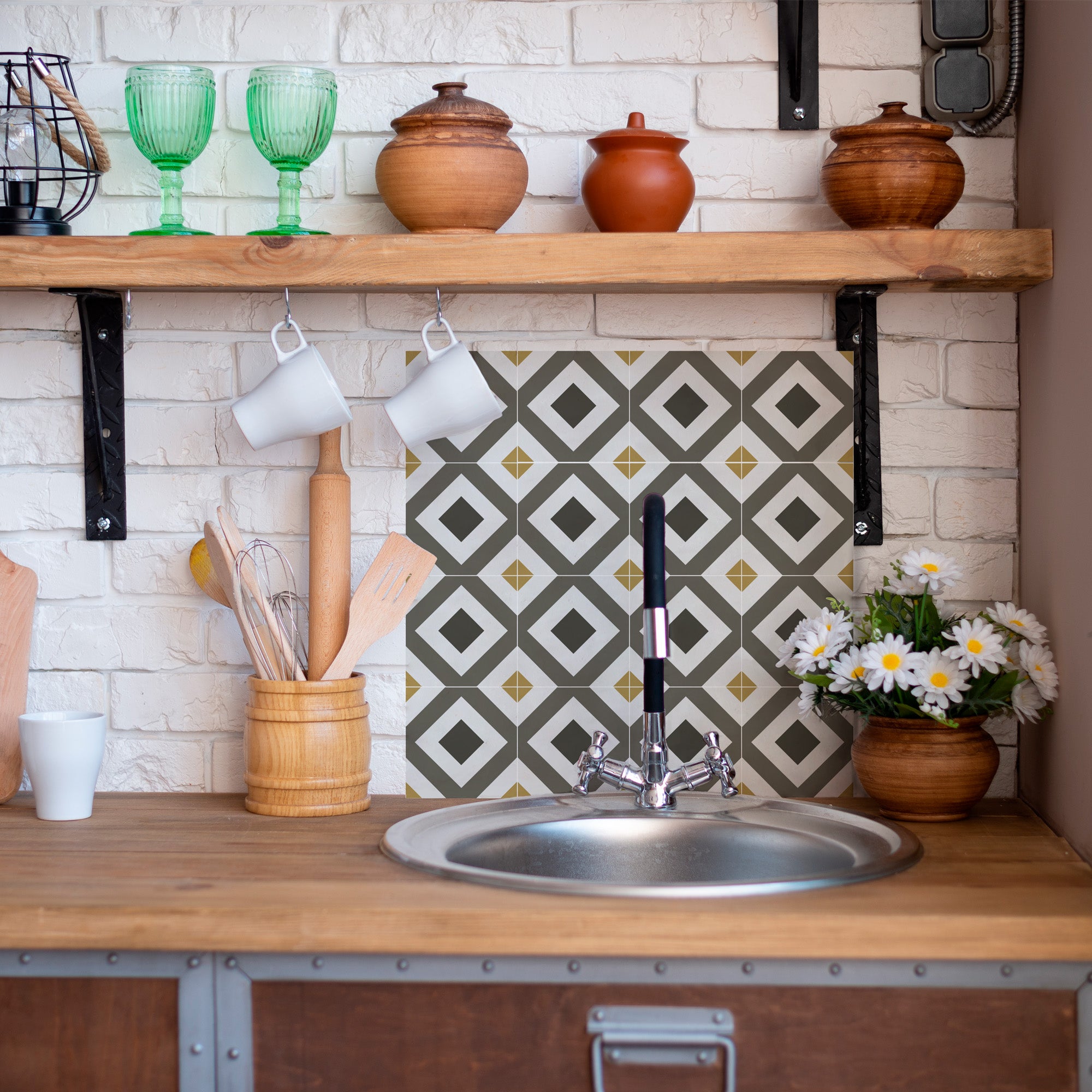 Salpicadero de cocina villa brown 60x60