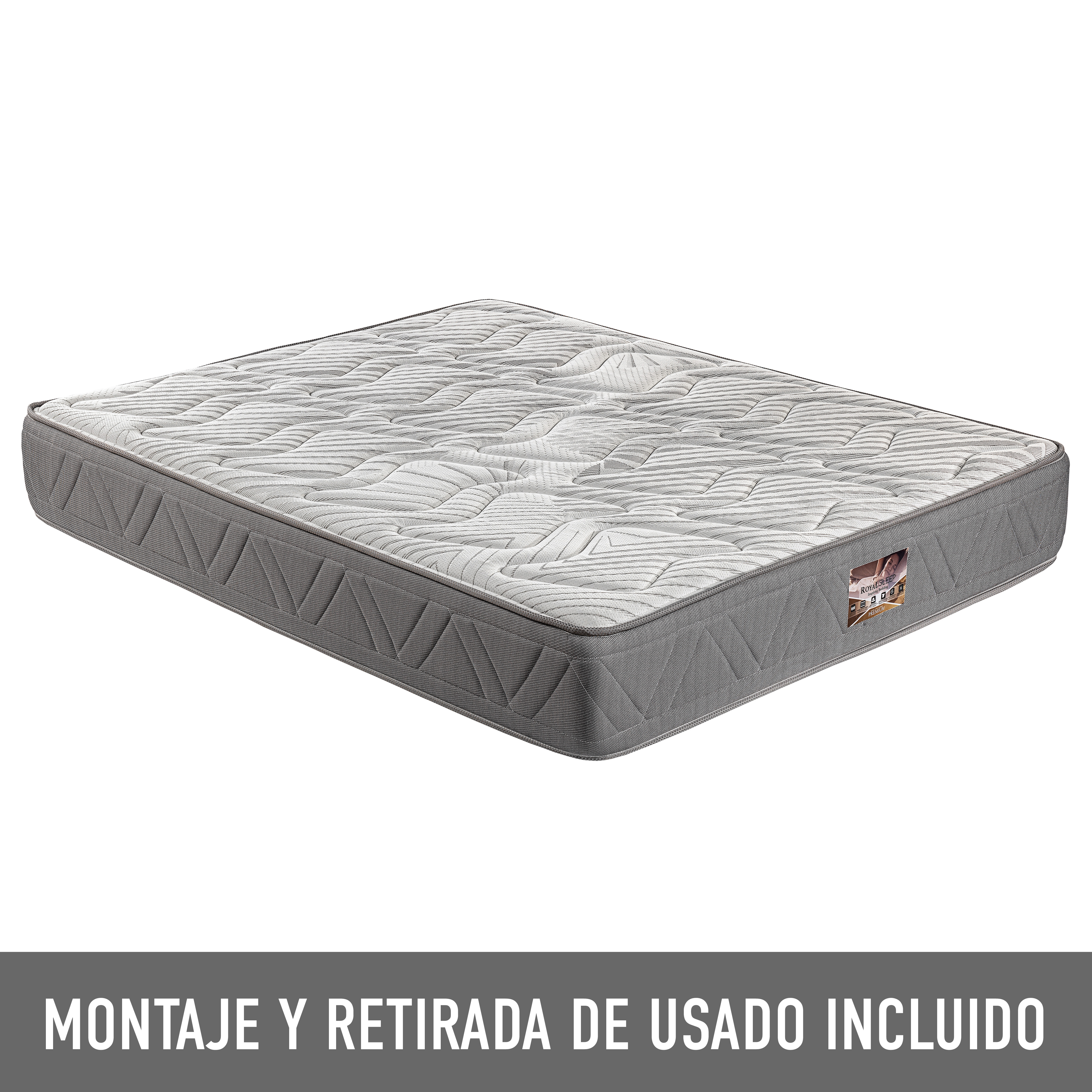 Colchón royal sleep ceramic prestige, muelles con viscoelástica, hilo carbono y biocerámico, confort hotel, 27 cm, confort alto, 135x200