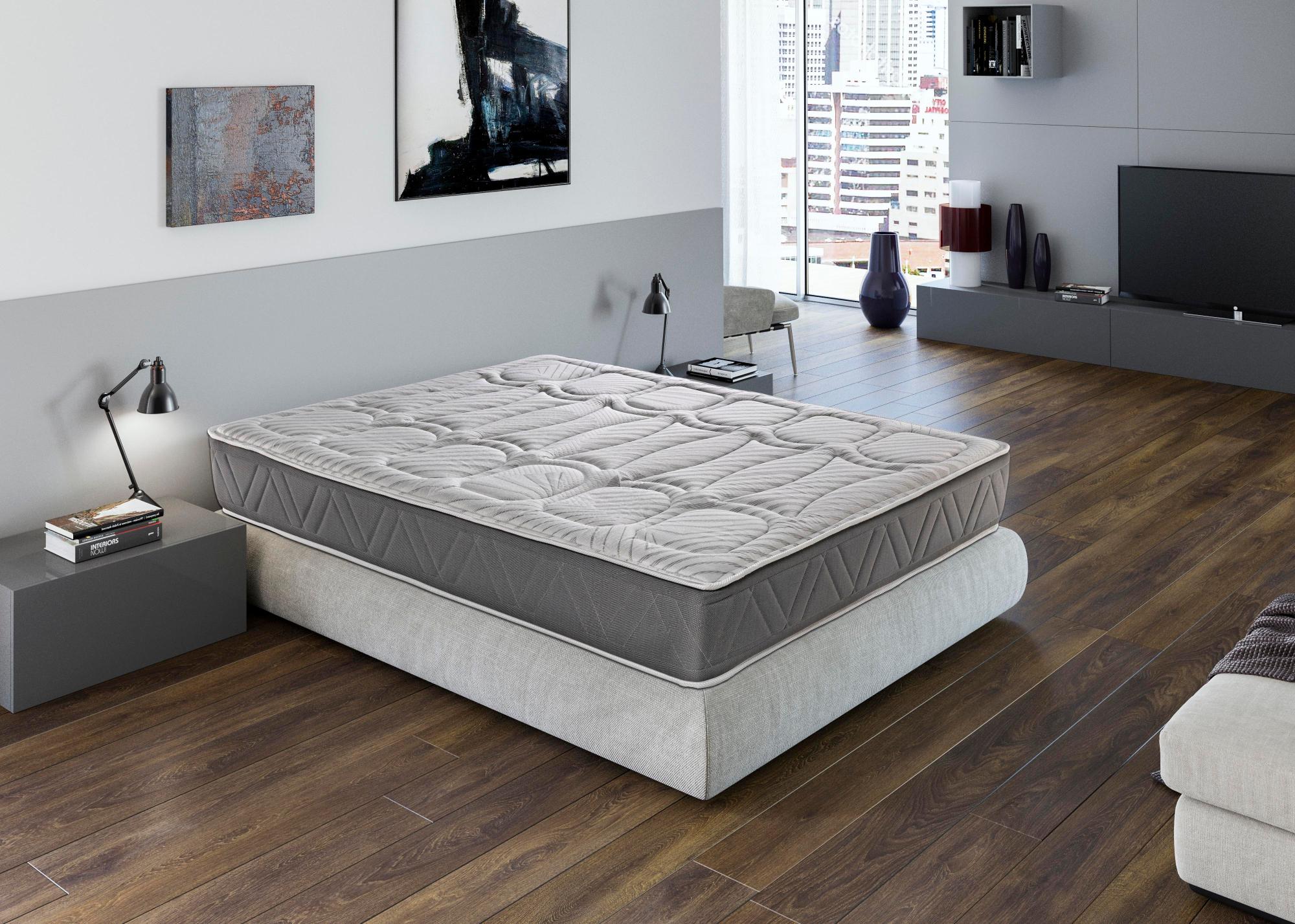 Colchón viscoelástico royal sleep ceramic premium, 29 cm, hilo de carbono y biocerámico con efecto regenerador, firmeza alta, 90x190