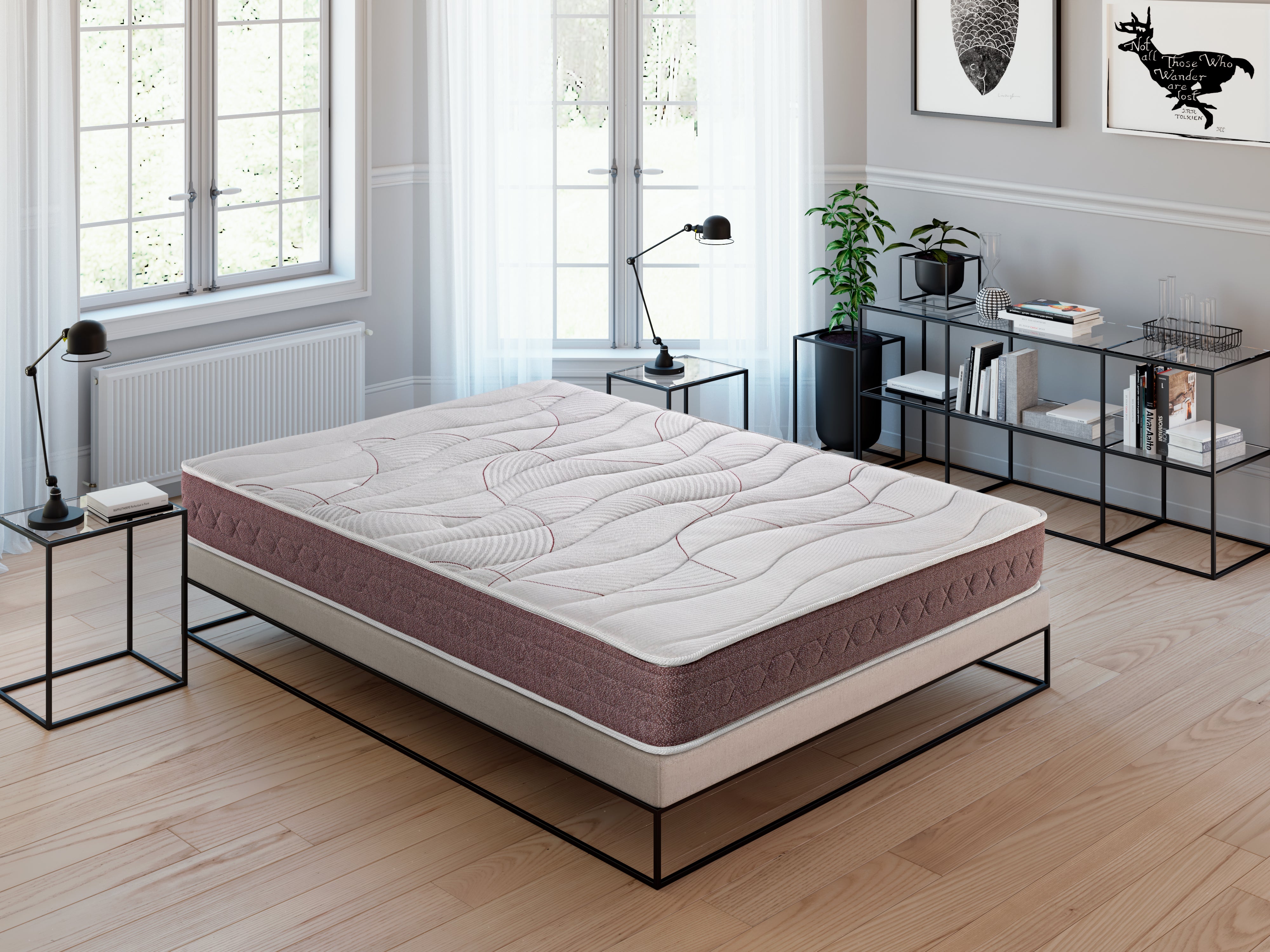 Colchón viscoelástico royal sleep dormant premium, 24 cm, antiácaros, hilo de plata, firmeza alta, 140x190