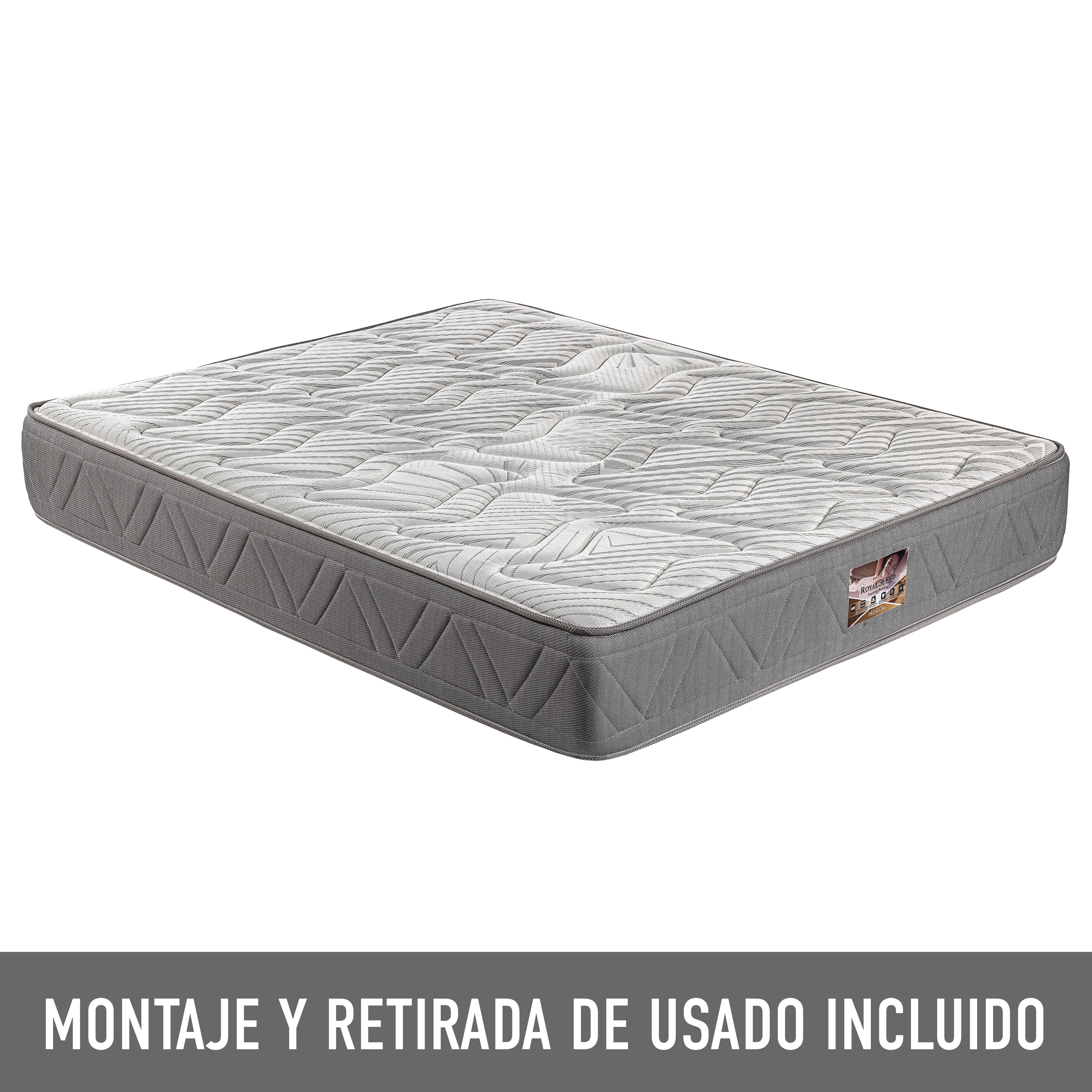Colchón royal sleep ceramic prestige, muelles con viscoelástica, hilo carbono y biocerámico, confort hotel, 27 cm, confort alto, 90x200
