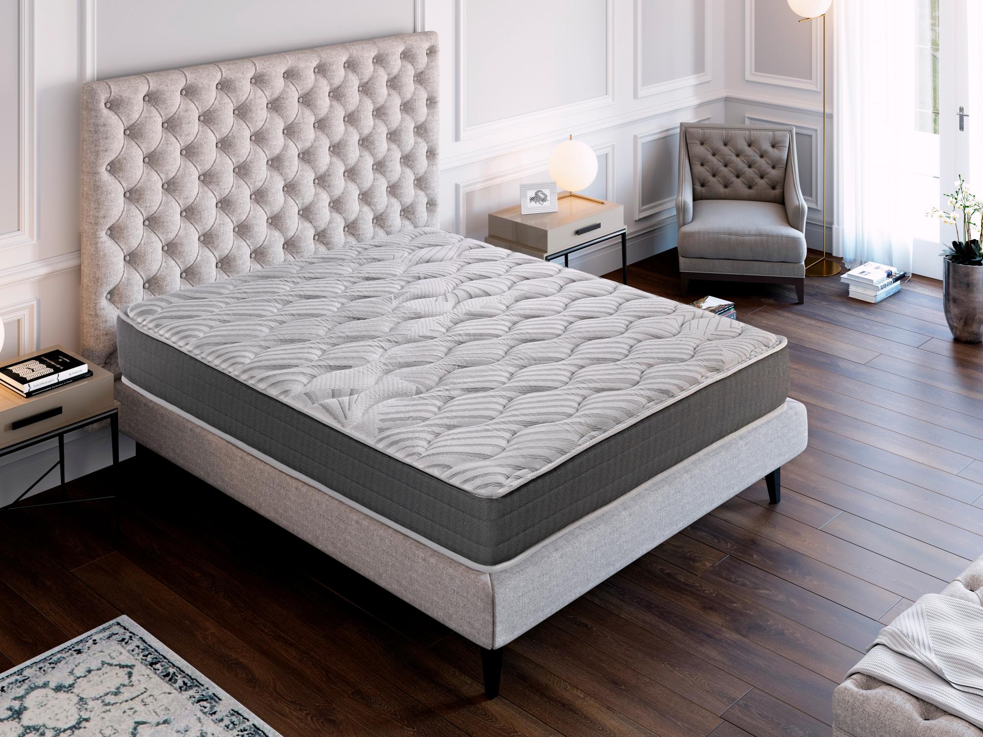 Colchón viscoelástico royal sleep ceramic, 23 cm, hilo de carbono y biocerámico, regenerador, firmeza alta, 135x190