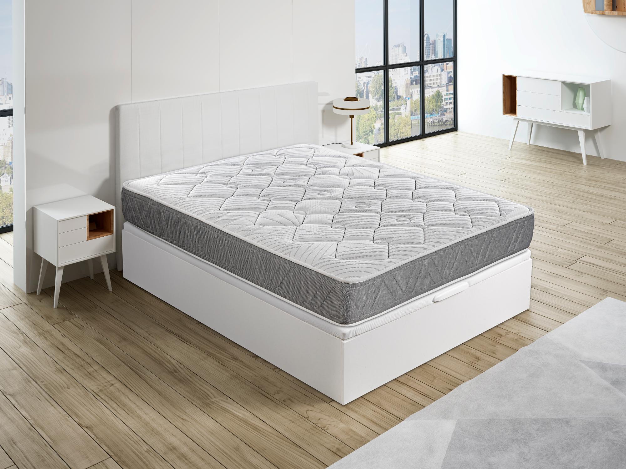 Colchón royal sleep ceramic pocket, muelles ensacados con viscoelástica, hilo de carbono efecto antiestrés y biocerámico, 27 cm, confort alto, 180x200
