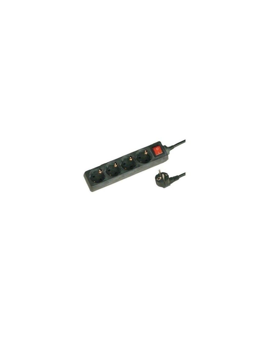 Base múltiple negra con 4 enchufes e interruptor 1.5 m de cable GSC ...