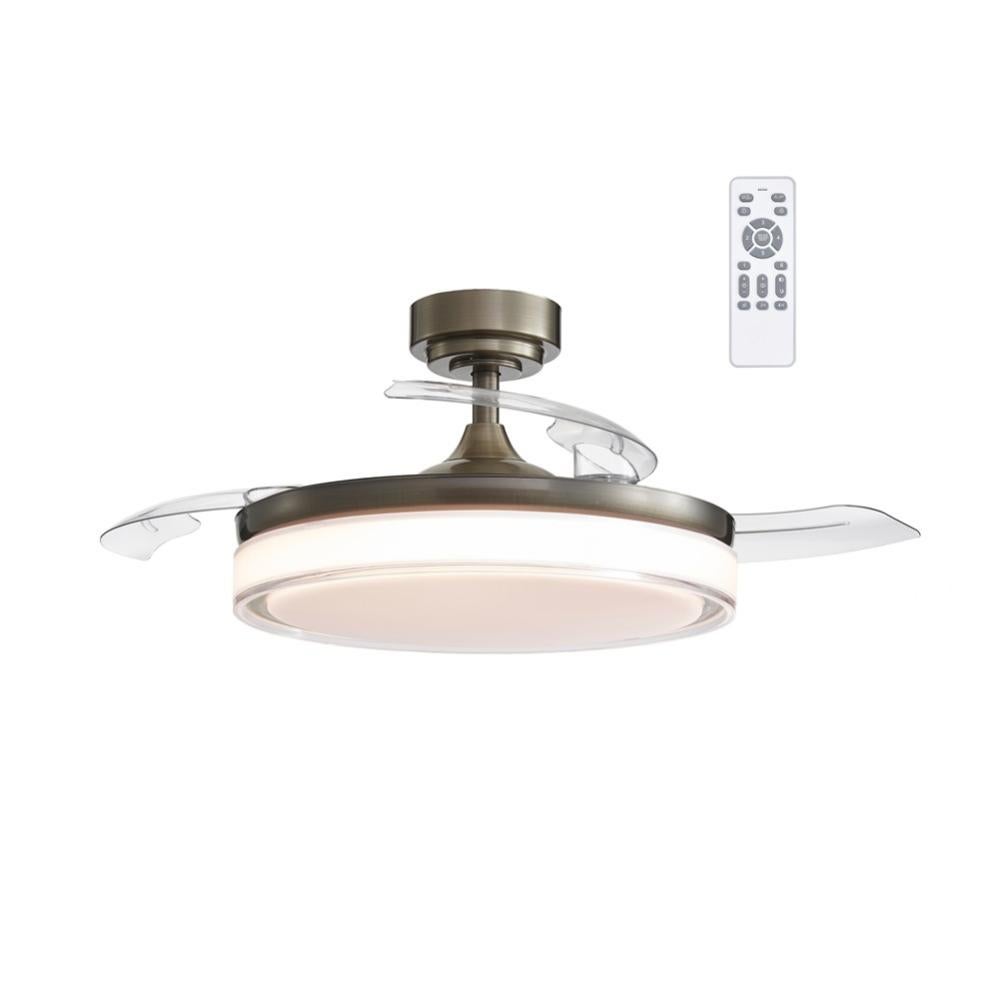 Ventilatore da soffitto 52' Motore DC 3 Pale Legno Bianco