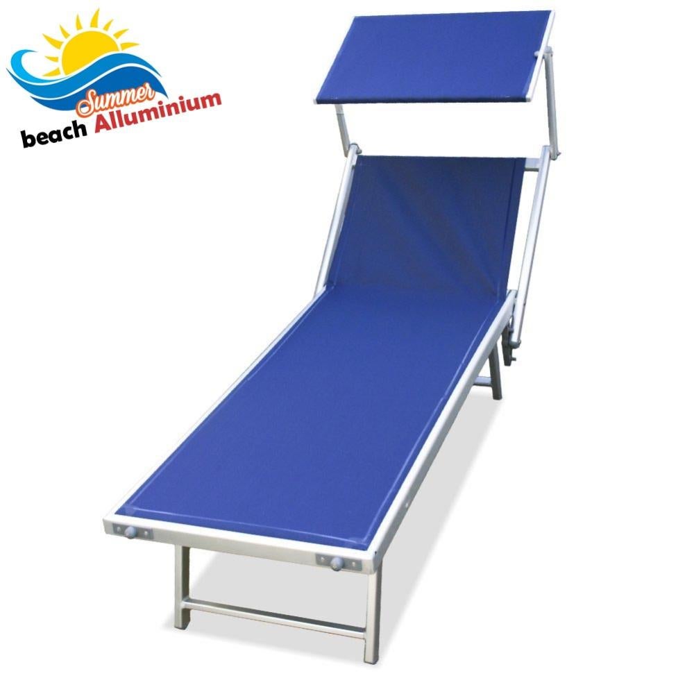 Lettino Prendisole Mare In Alluminio Enrico Coveri - Bianco, Textilene, Portata 150 Kg, Per Giardino O Lido