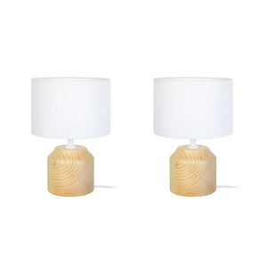 Lampe de chevet en bois romantique (lot de 2) Couleur blanc Aubry Gaspard