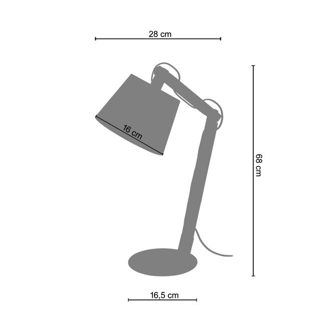 Lampe de bureau à pince gu10 acier noir et bois, SEYNAVE Nomade H.19 cm