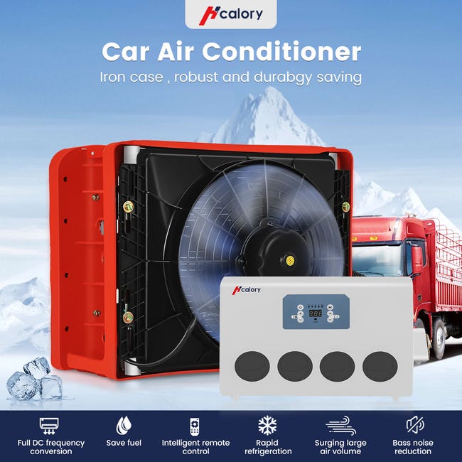 Herwey Climatiseur de voiture, ventilateur de voiture, camion de voiture 12V  portable, mini climatiseur, refroidisseur d'eau par évaporation,  ventilateur de refroidissement 