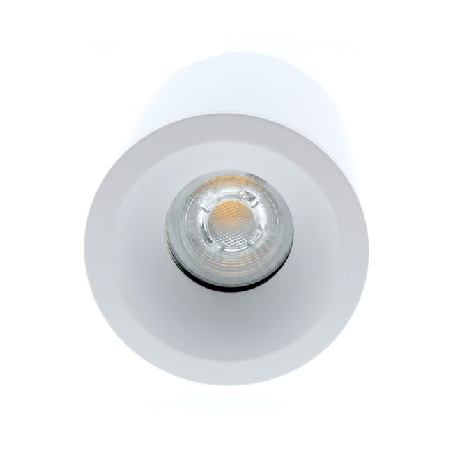 Spot de surface pour salle de bain ou extérieur Lutar cylindrique blanc  1XGU10 IP65