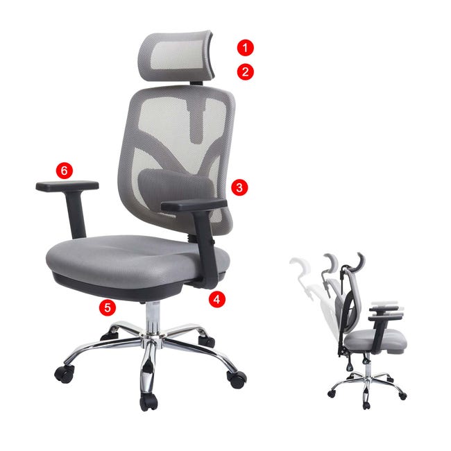 Chaise de bureau sans accoudoir Chaise de bureau ergonomique Chaise  pivotante réglable