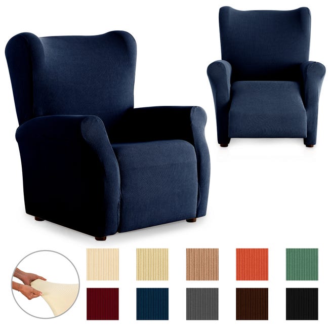 Funda de sillón relax elástica adaptable negro 70 - 110 cm RUSTICA