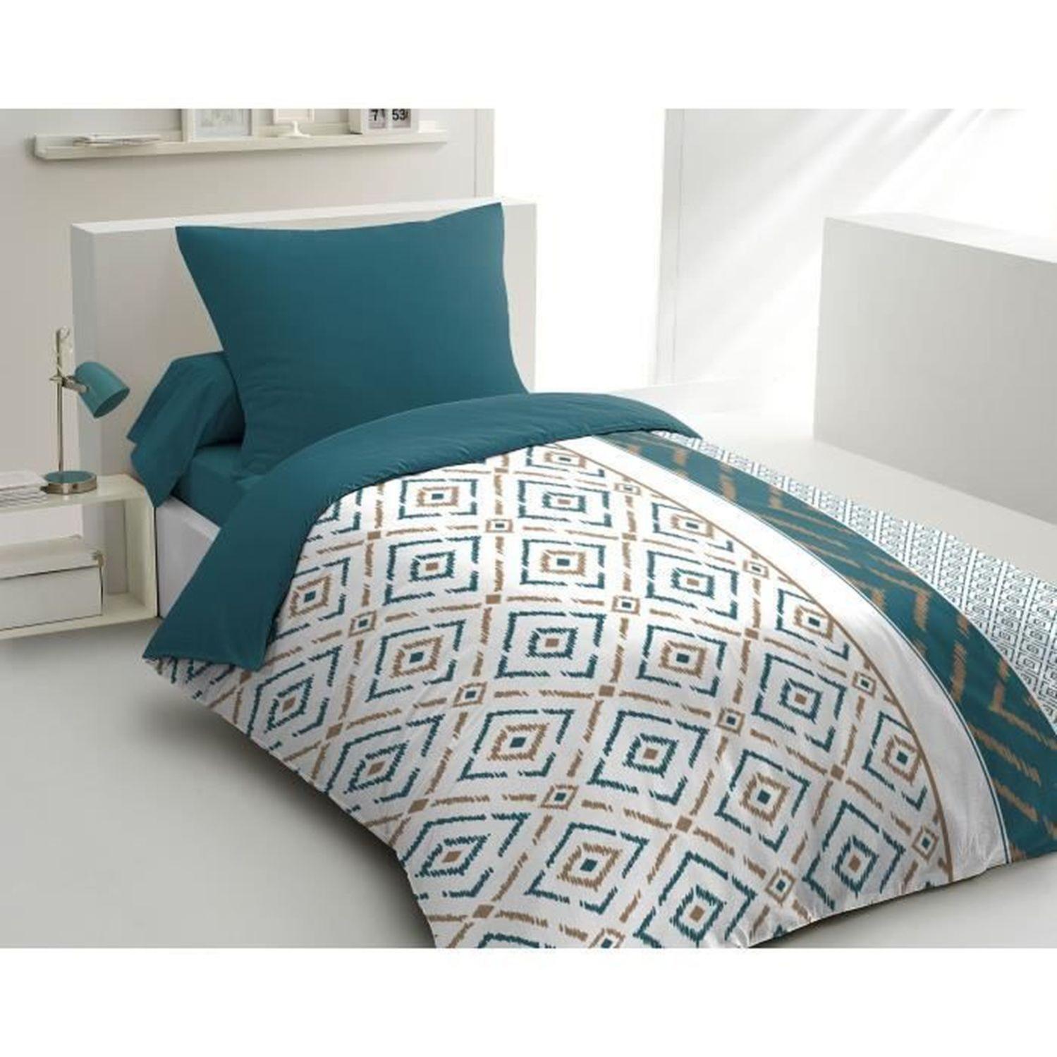 Home Linge Passion Set Copripiumino Singolo 140x200 Cm - 100% Cotone, Colore Ocra Senape, Con Federa 63x63 Cm
