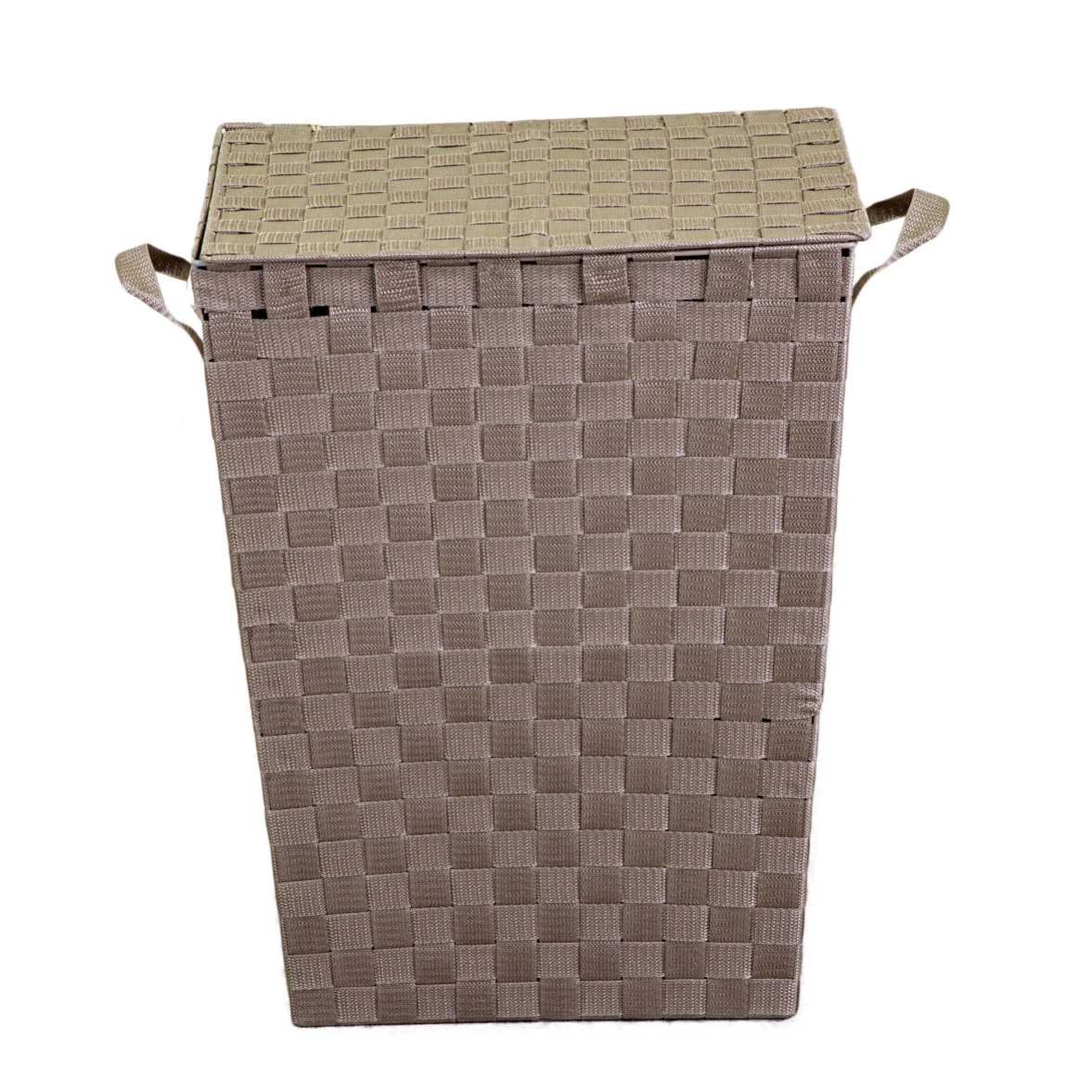 Rectangular dove gray lined polyester basket cm40x30h53 Leroy Merlin