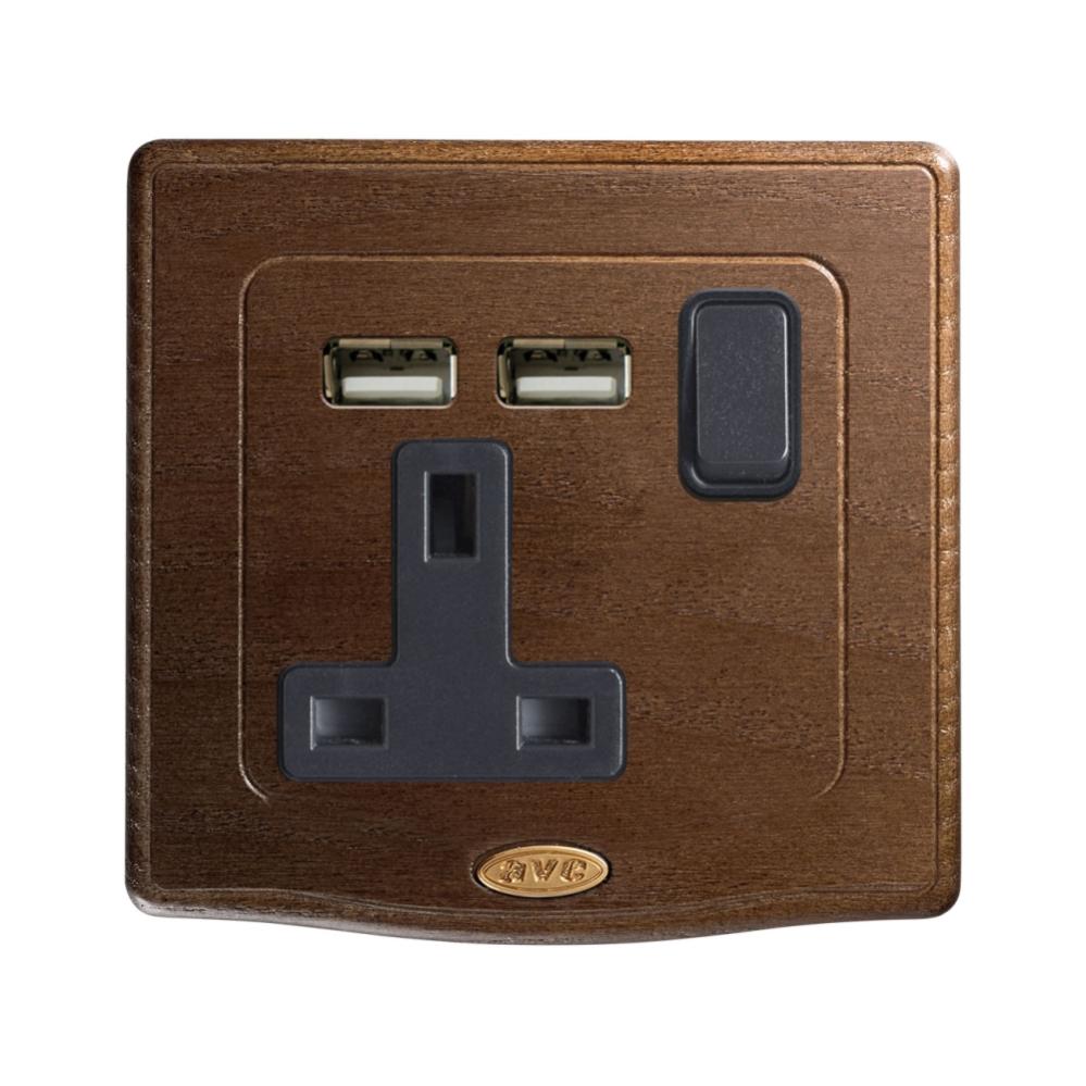 Presa Elettrica Singola Con Caricatore Rapido USB A C Grigio Con Cornice In Vetro 20w 87148716