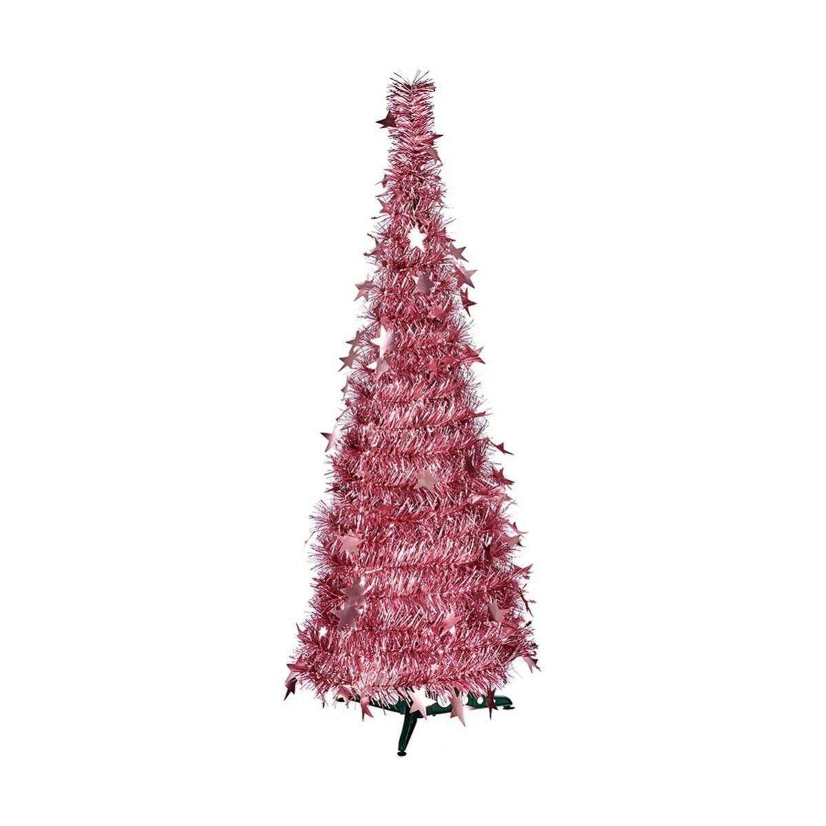 albero di natale rosa e argento
