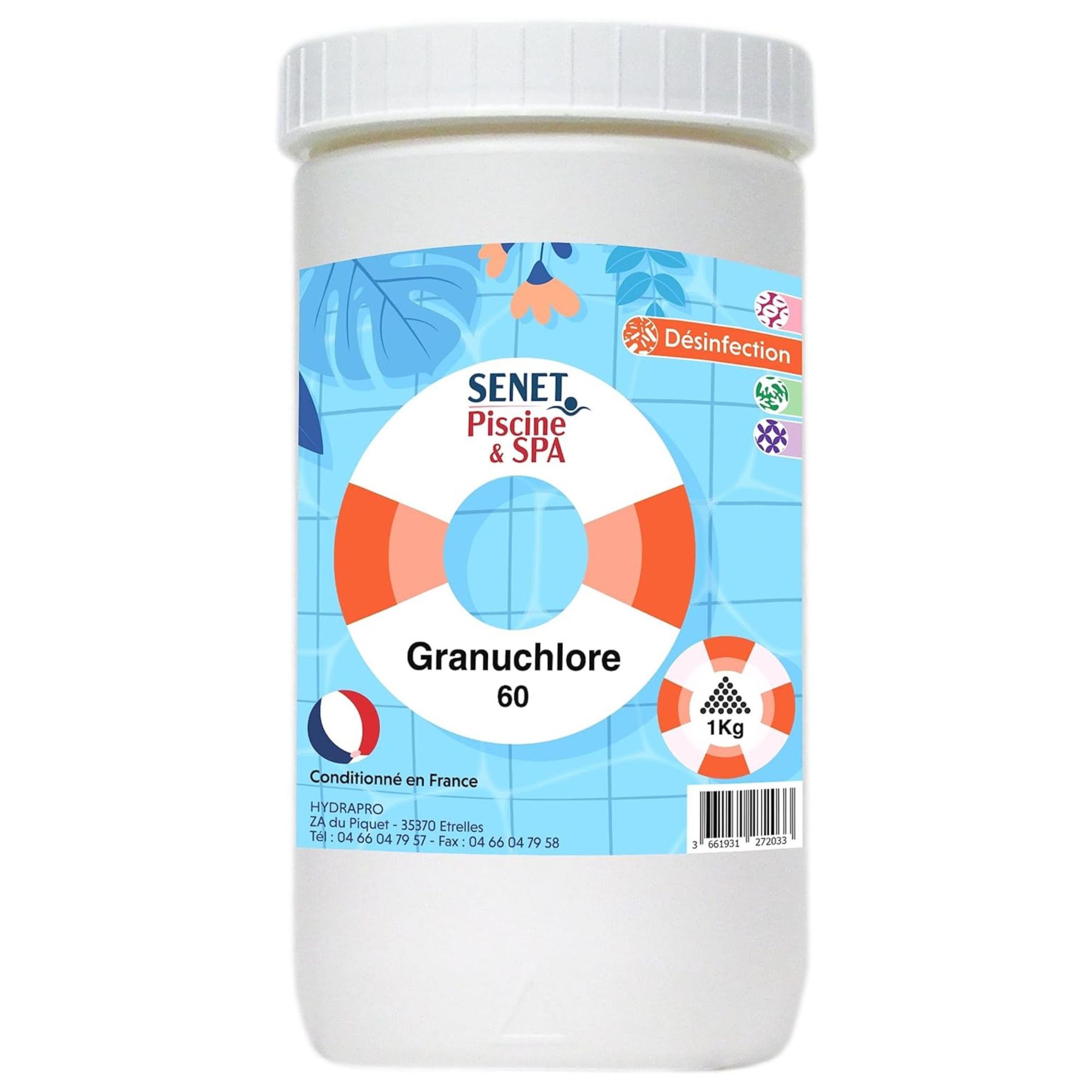Chlore Stabilisé pour Piscine et Spa, Chlore Choc Piscine, Traitement Eau Verte, Trouble, Algues