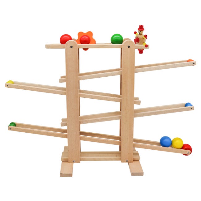 Circuit de billes en bois pour jeux de construction enfants, motricité