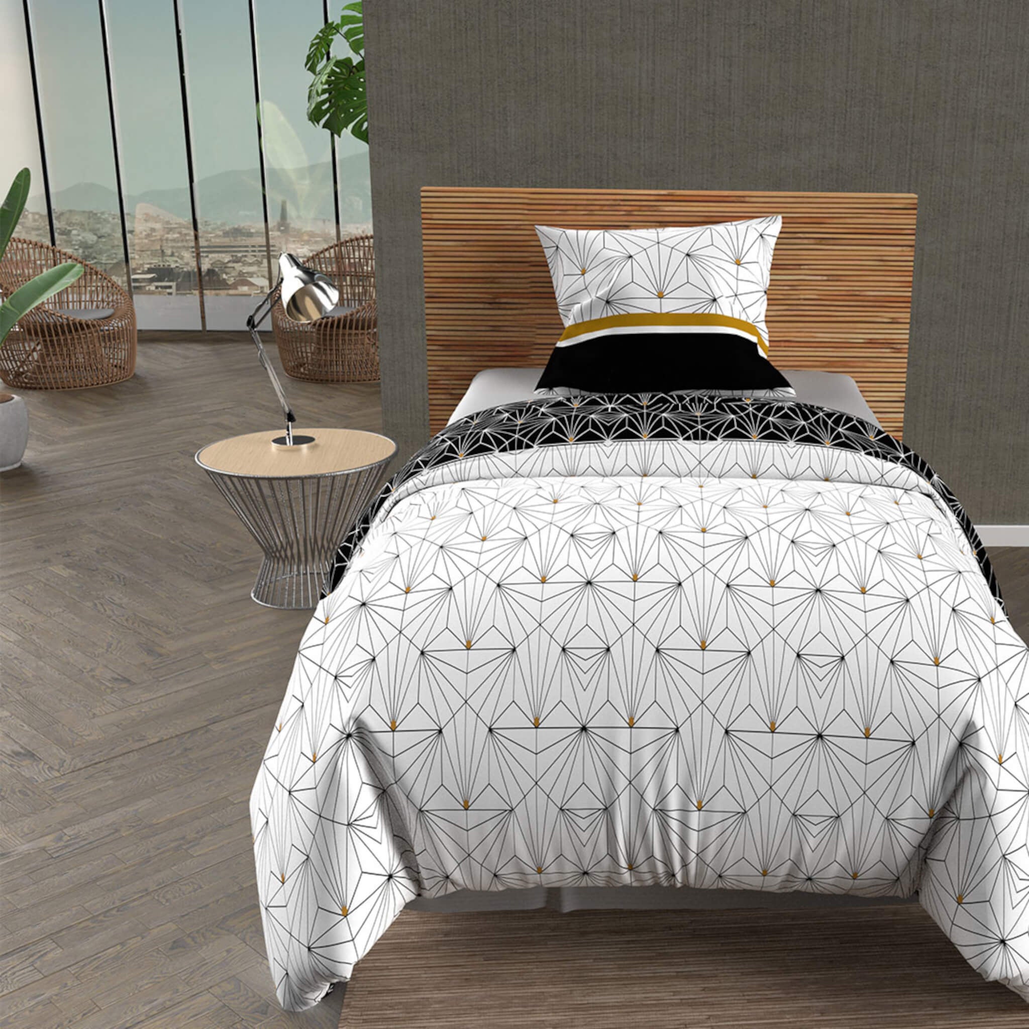 Parure de lit Osiris blanc 140x200 cm Leroy Merlin