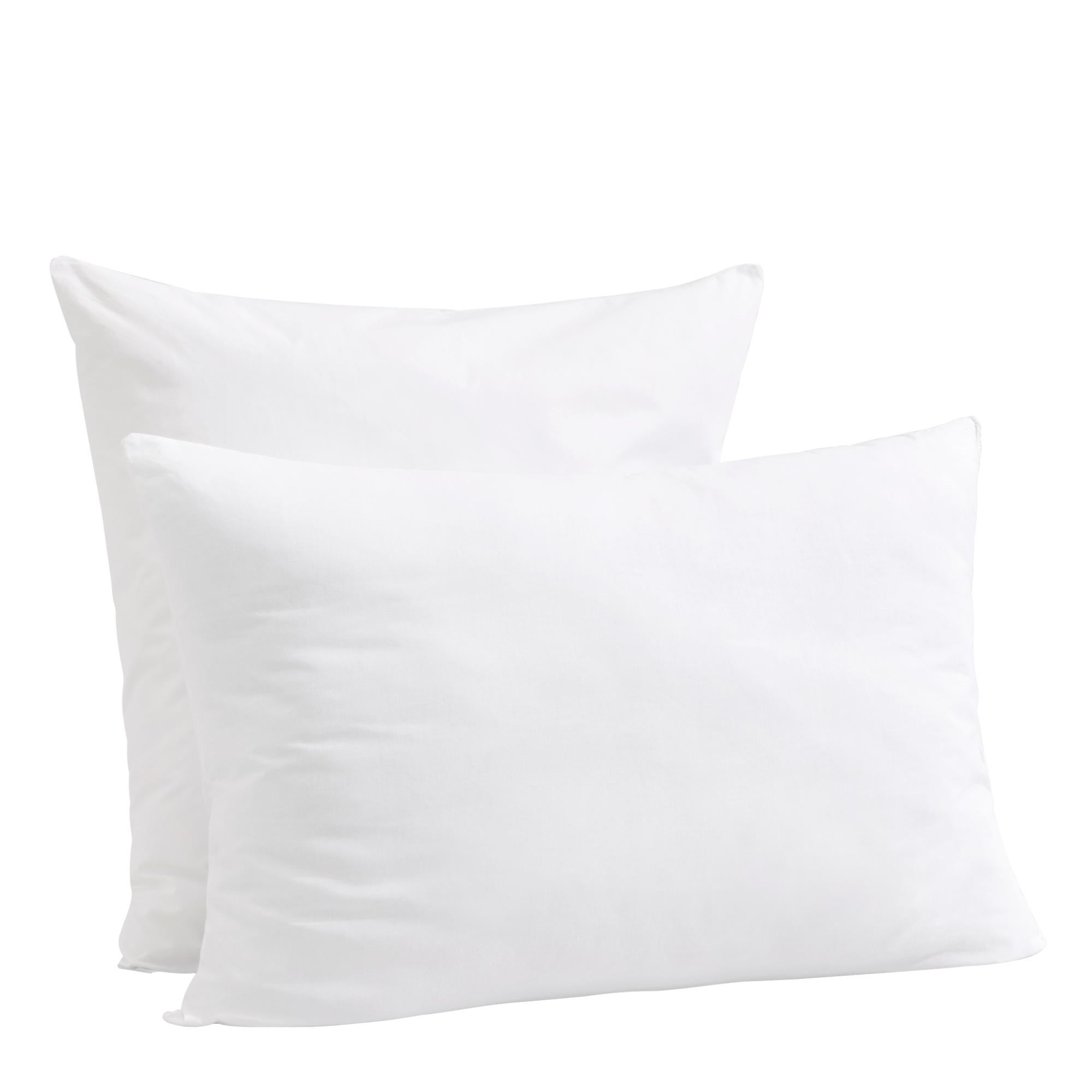 Lot De 2 Oreillers Plumes De Canard - 45x70cm, Enveloppe Coton, Lavable Machine