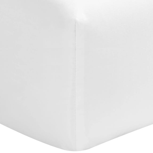 Drap housse blanc 100% satin de coton bonnet 30 cm 120x190 cm