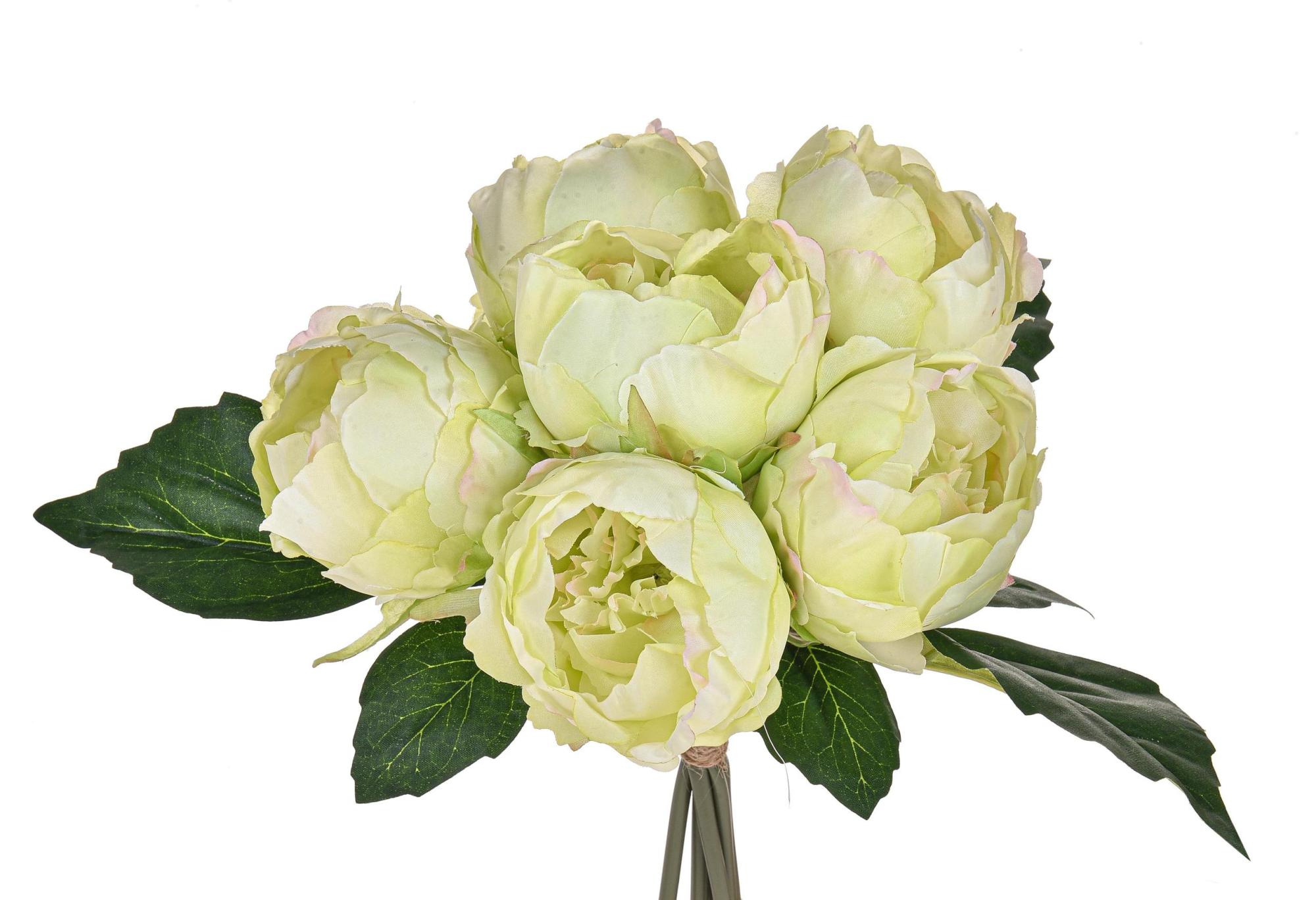 Nearly Natural 22 in. Peony, Hydrangea and Dahlia Artificial Arrangement in Silv