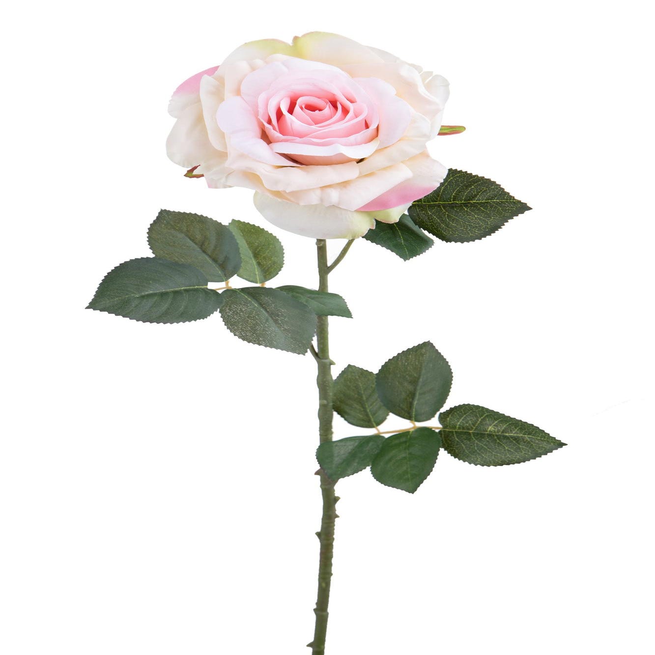 Trade Shop - Rosa Finta Artificiale Con Ramo Da 50cm Rose Rosse