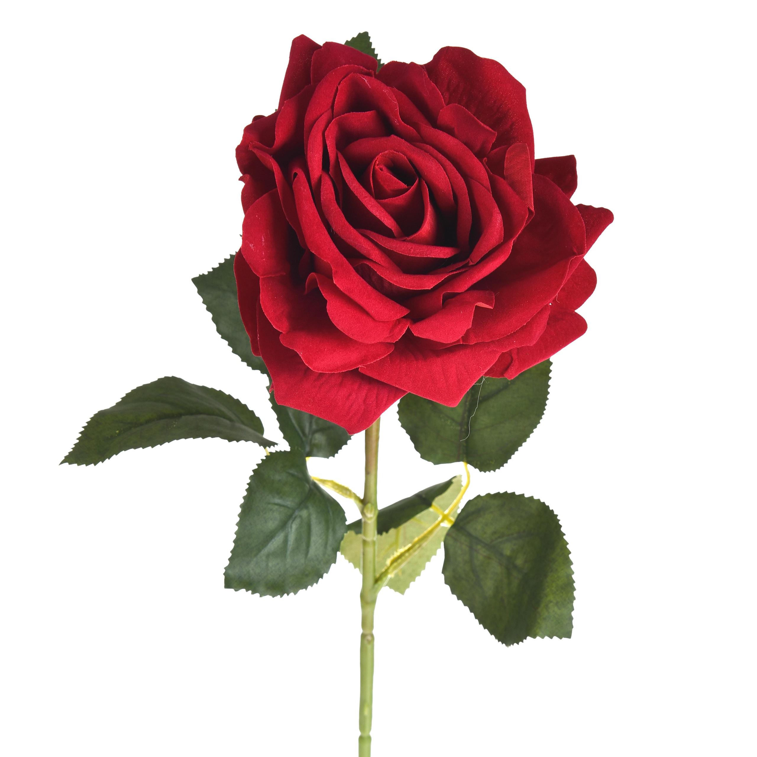 Set 8 Rose Artificiali in Velluto Altezza 75 cm Rosso