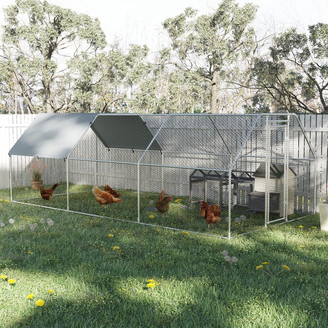 Pollaio da esterno recinzione in rete metallica 3x4x2m per polli pollame  struttura in acciaio zincato