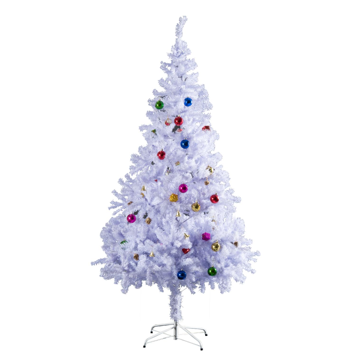 Albero di Natale Artificiale 180 cm 930 Rami Addobbato Bianco