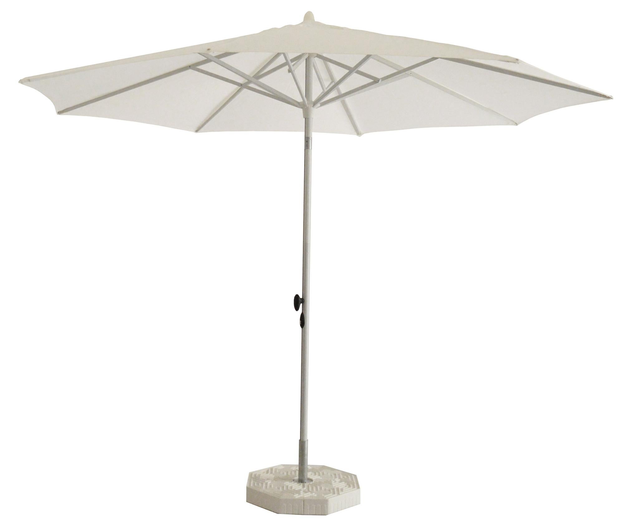 Ombrellone bar e giardino professionale 4x4 m palo centrale tetto bianco