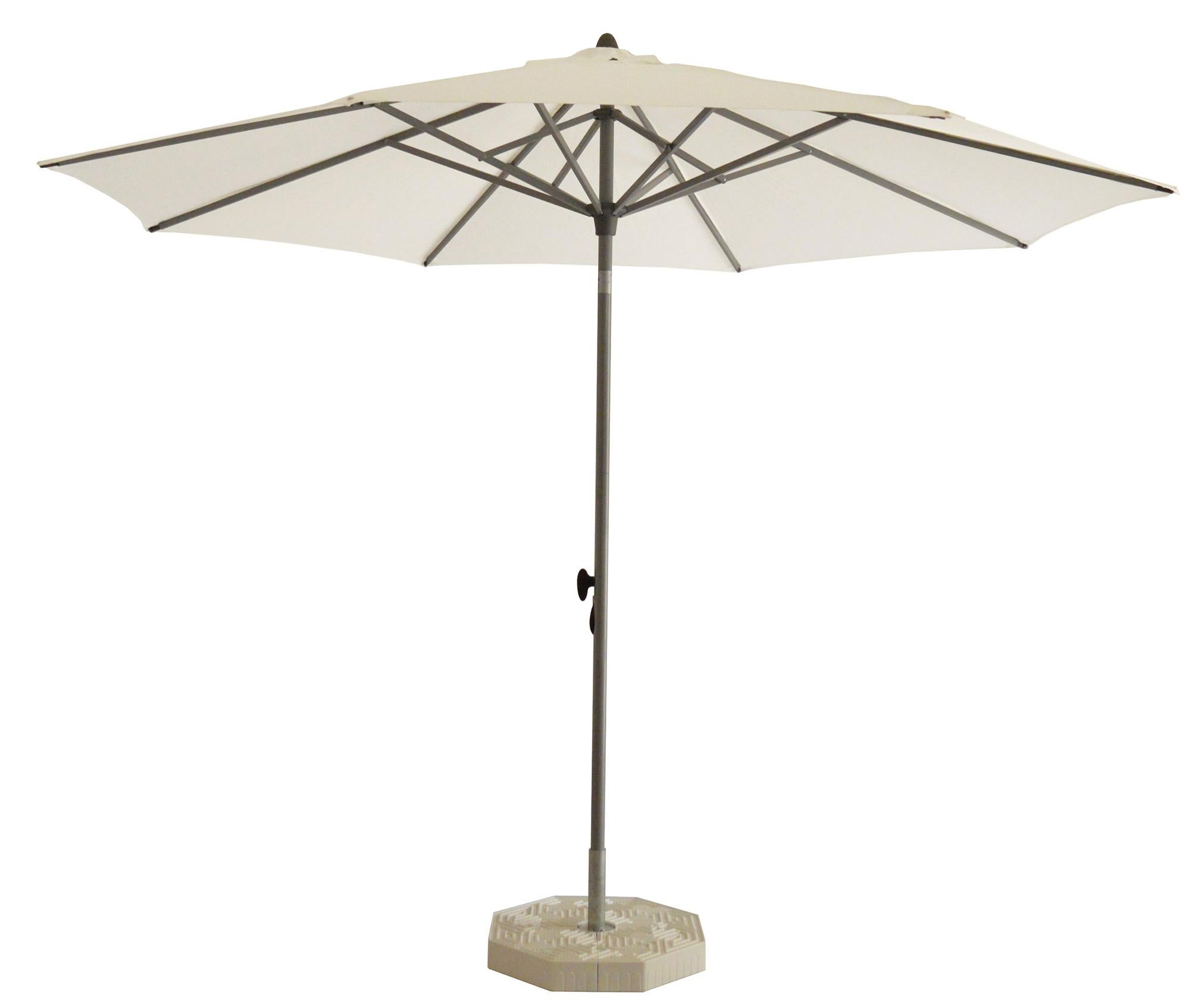 Ombrellone da Giardino 3m in Alluminio Bianco Lucido Telo in