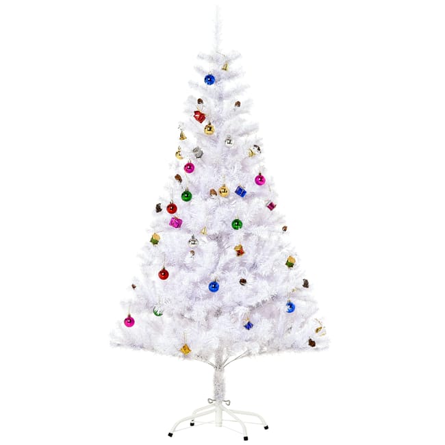 Albero Di Natale Addobbato Bianco Albero di Natale Artificiale 150 cm 680 Rami Addobbato Bianco | Leroy