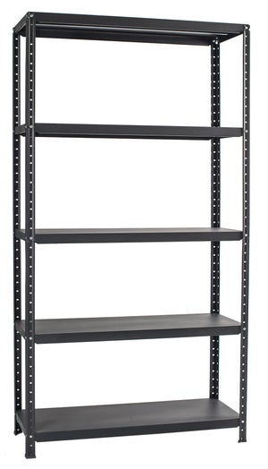 Scaffale modulare in metallo nero, 5 piani, 175kg/per ripiano