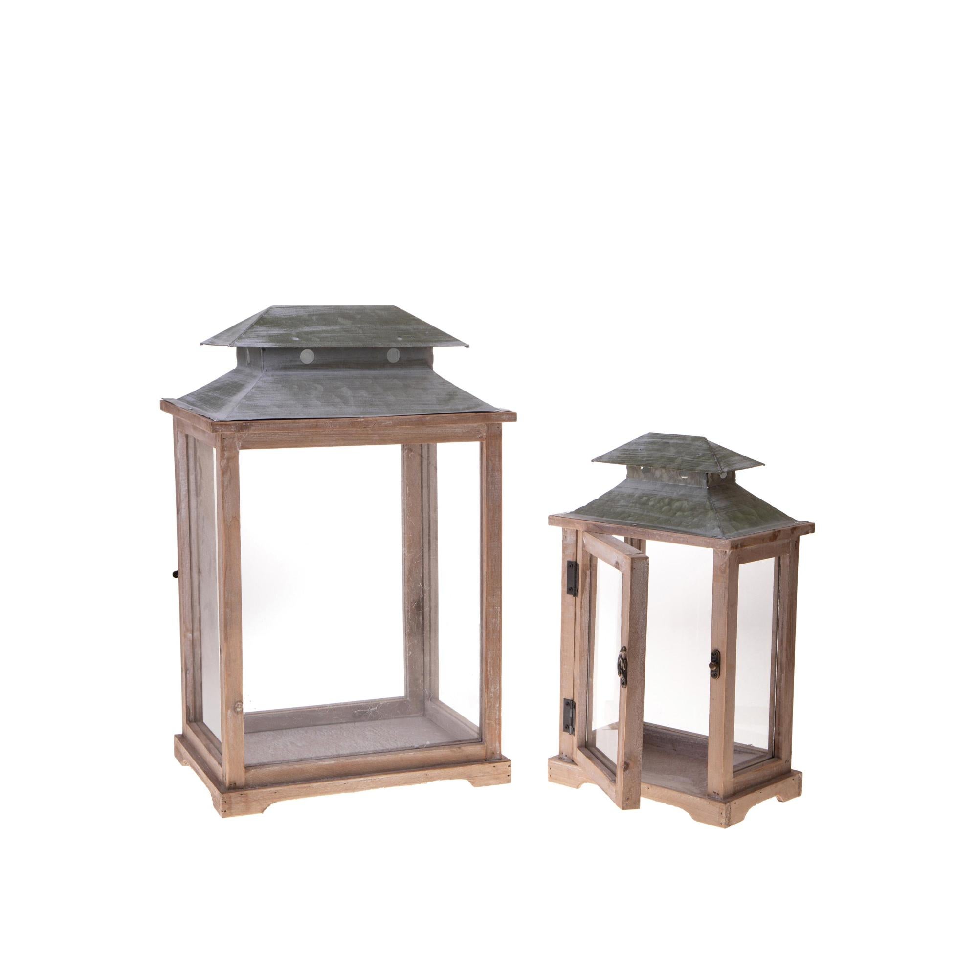 Set Di 2 Lanterne Orientali Maha In Metallo - Nero E Rame - 30x20 Cm - Decorazione Fatta A Mano
