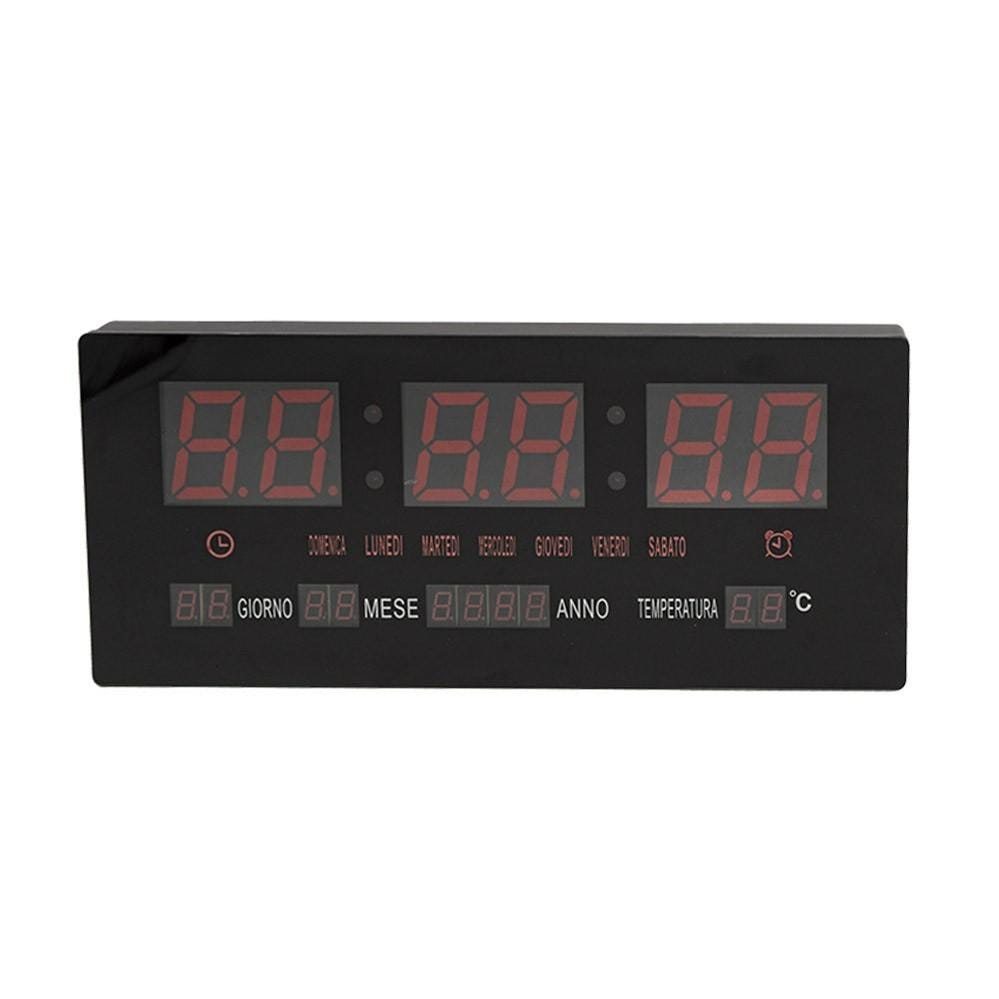 Orologio Digitale da Parete 36x16x3 cm a LED con Calendario e Temperatura