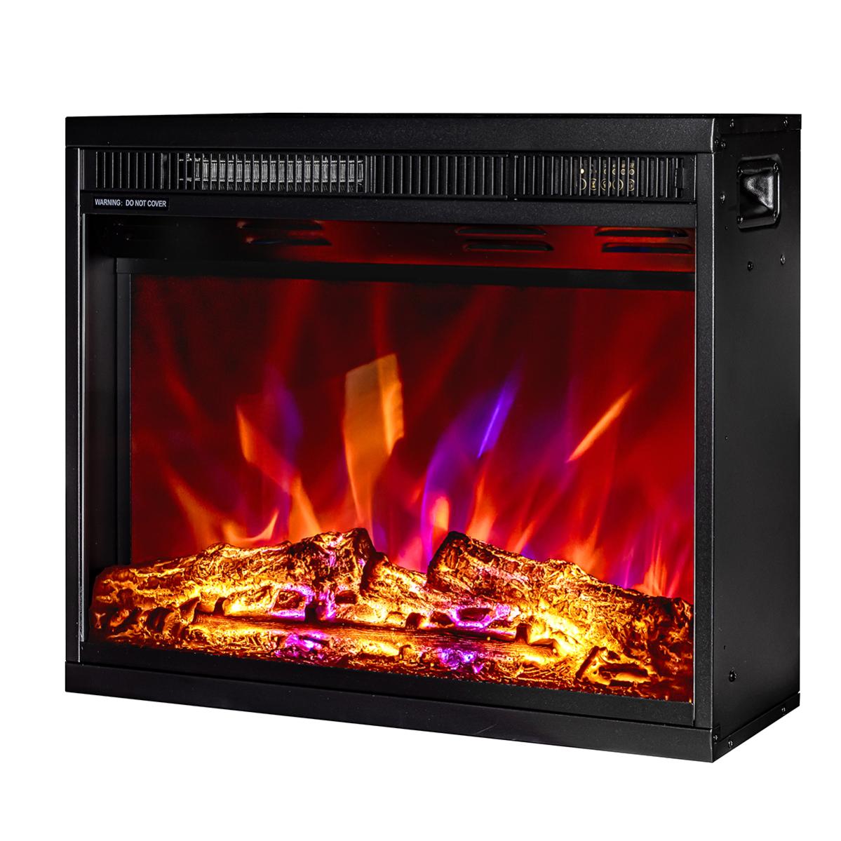 BALDERIA Phanos Camino Elettrico Da Terra 1000/2000W - Effetto Fiamma 3D Realistico, Telecomando, Timer E Termostato, Marrone Chiaro - 4