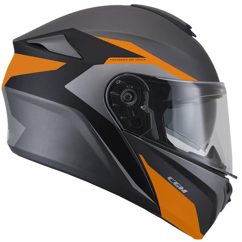 Casco Integrale per Scooter Visiera Lunga CGM Dresda 508G Arancione Opaco L