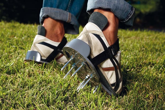 Scarpe Arieggiaprato Chiodate 30 cm per Giardinaggio Rama Leroy