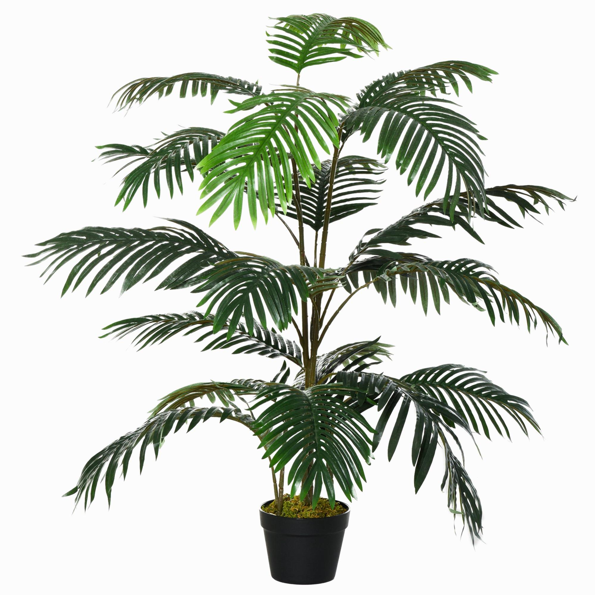 Pianta di palma artificiale, 160 cm, 36 rami, decorazione da giardino e da interni, plastica, verde