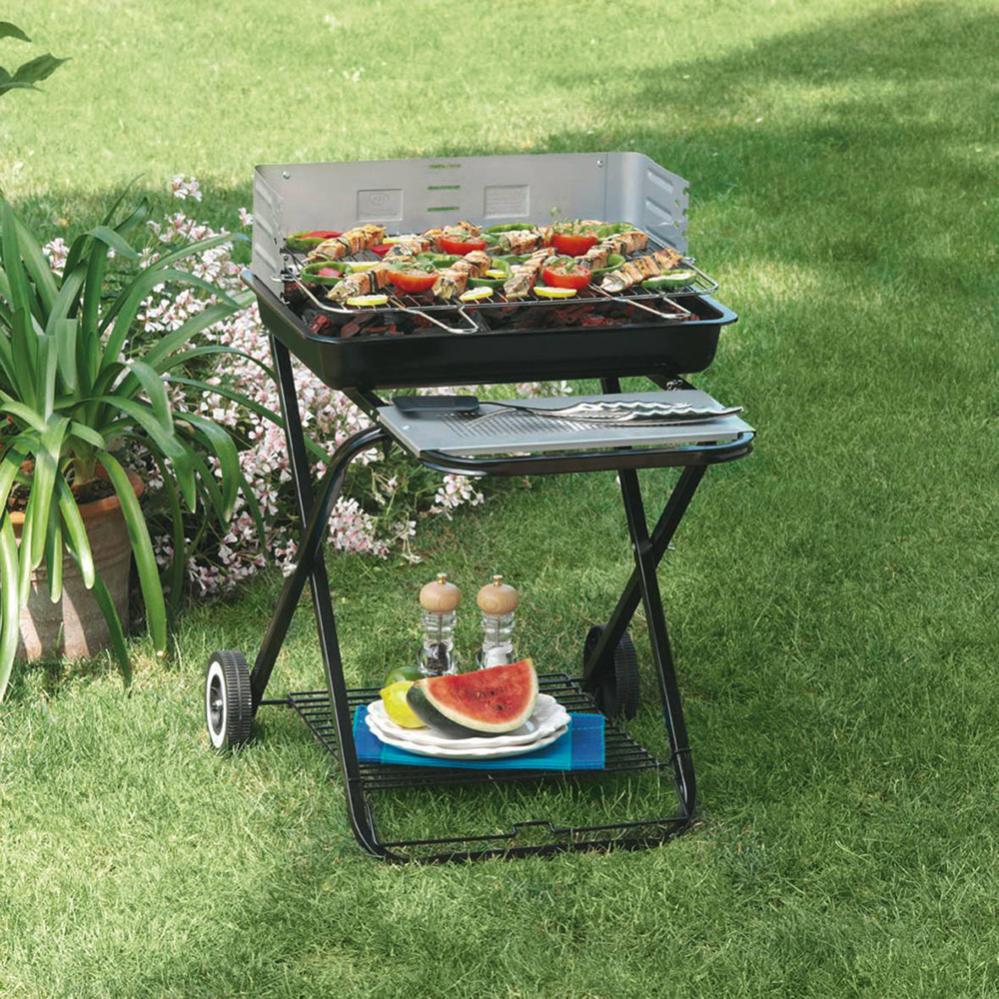 Barbecue A Carbonella Pieghevole Mangal - Acciaio 3 Mm, Per 10 Spiedini, Portatile Per Campeggio E Giardino
