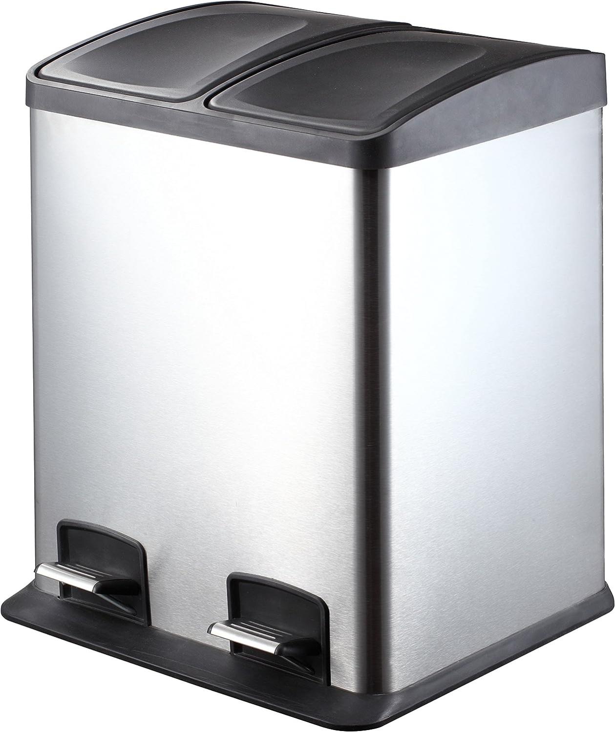 Pattumiera Differenziata Logica in Acciaio Inox 45 Litri 3 Scomparti Artex