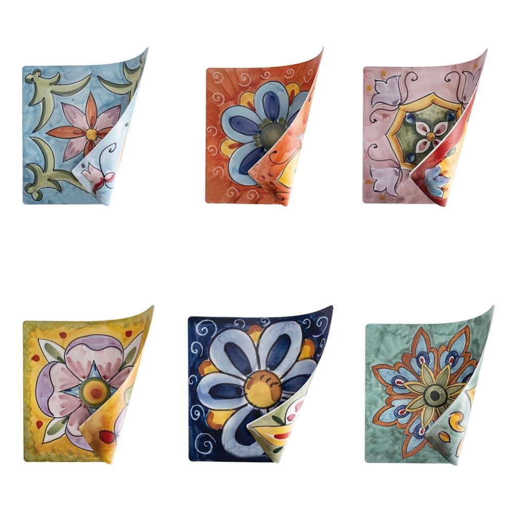 Villa D'Este Home Tivoli Set 6 Platzteller 33cm - Venice Lido Kunststoff PP Bunt