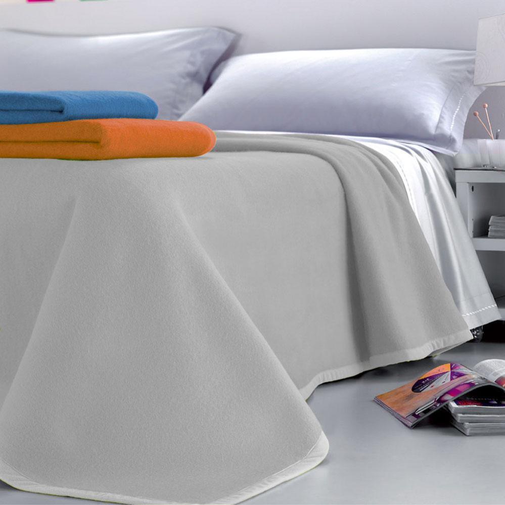 Casatessile Boston Coperta Misto Lana 180x220 Cm - 50% Lana, 450 Gr/mq, Grigio, Made In Italy - 2