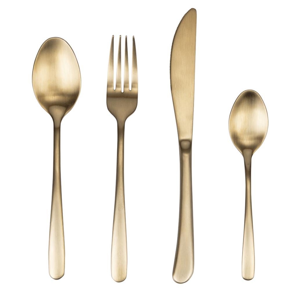 Set posate Brio blu - da 16 pezzi in acciaio inox e abs