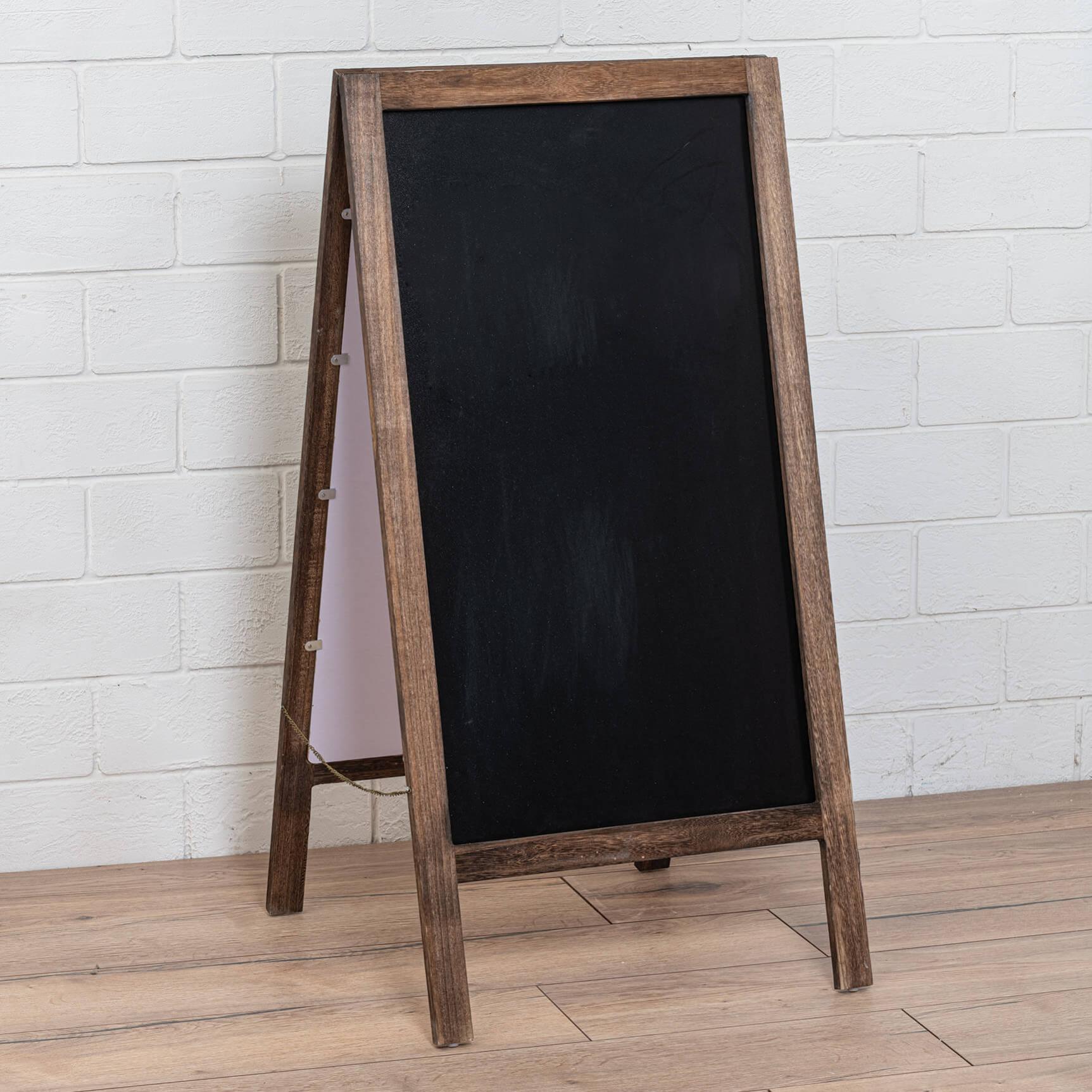 Lavagna Bistrot Francese In Legno – Doppio Fronte Con Gancio In Iuta – 25x30 Cm – Per Matrimoni, Feste, Casa