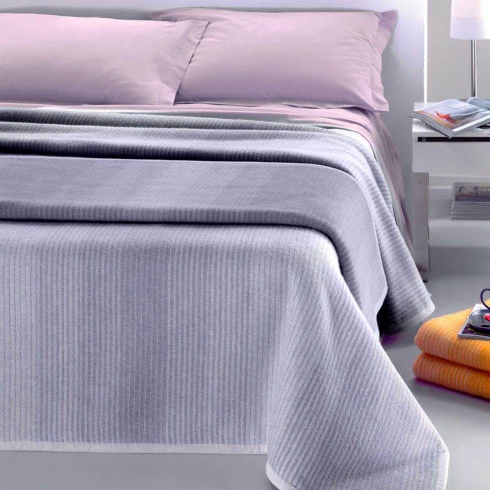 Coperta misto Lana Damier con disegno Jacquard Beige