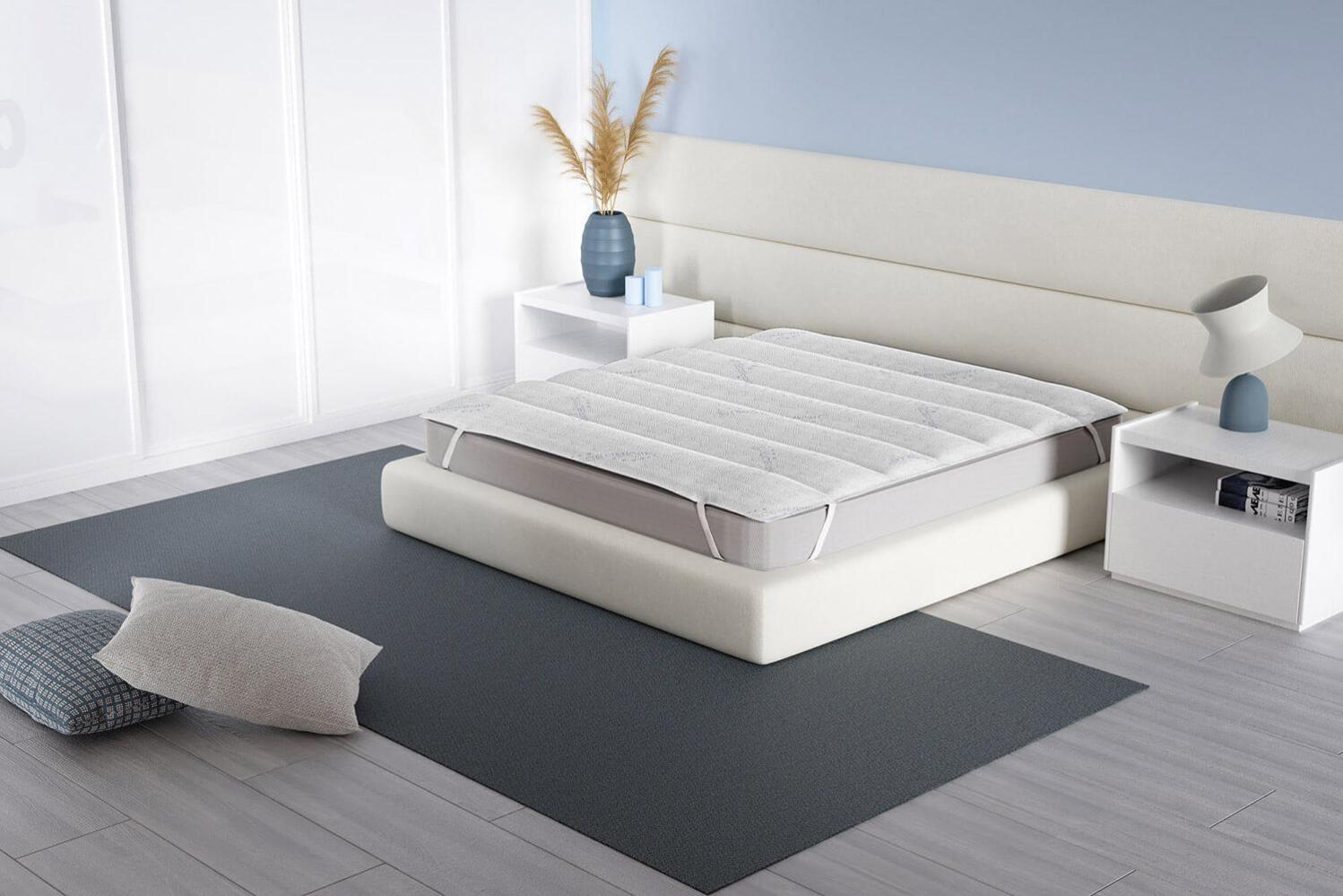 Topper Plus Trapuntato Con Elastici – Morbido, Bianco, Misura Matrimoniale Maxi 180x200 Cm