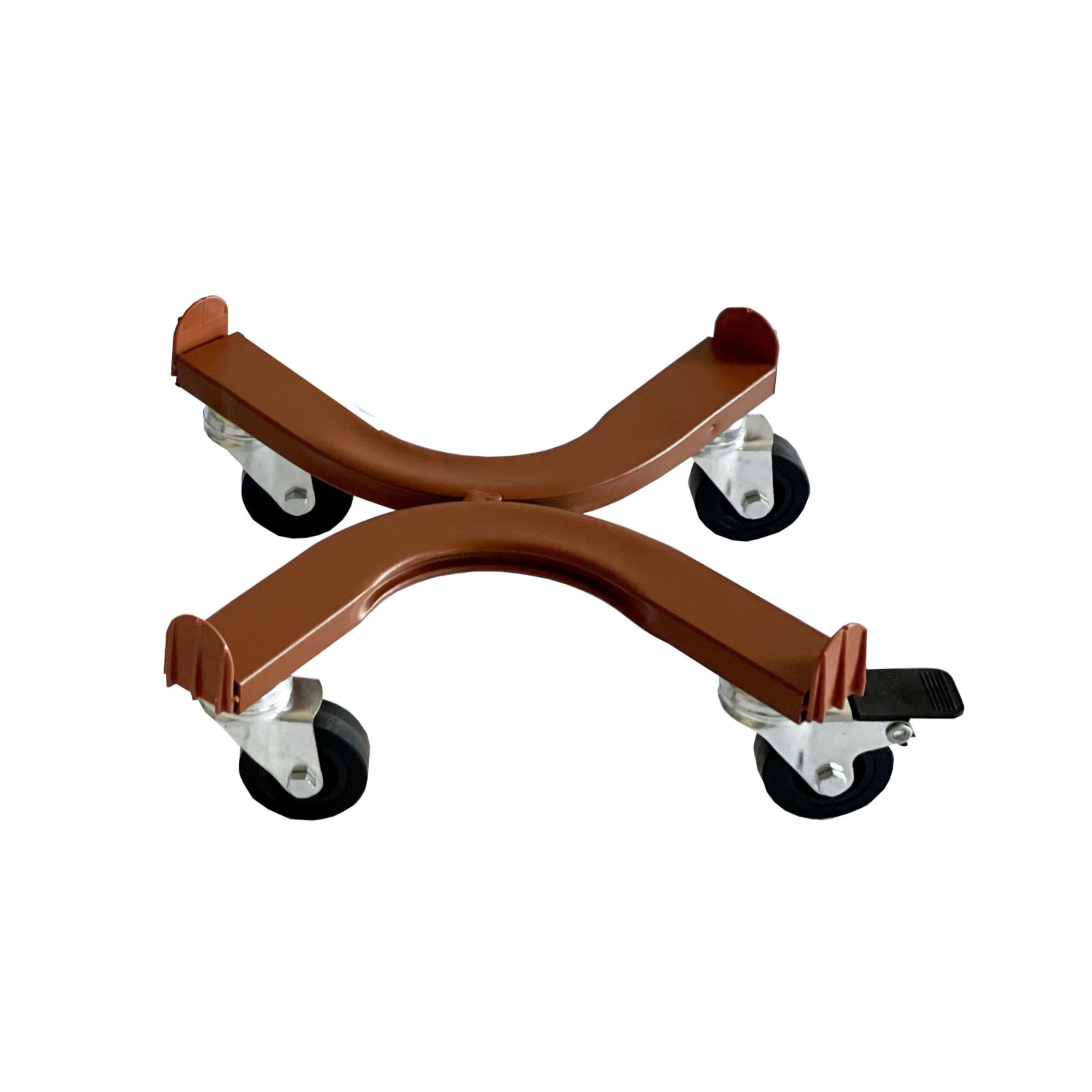 Carrello Porta Vasi Con Ruote In Plastica, Set Da 6 Pezzi, Diametri 24-45 Cm, Capacità Carico Fino A 100 Kg, Nero