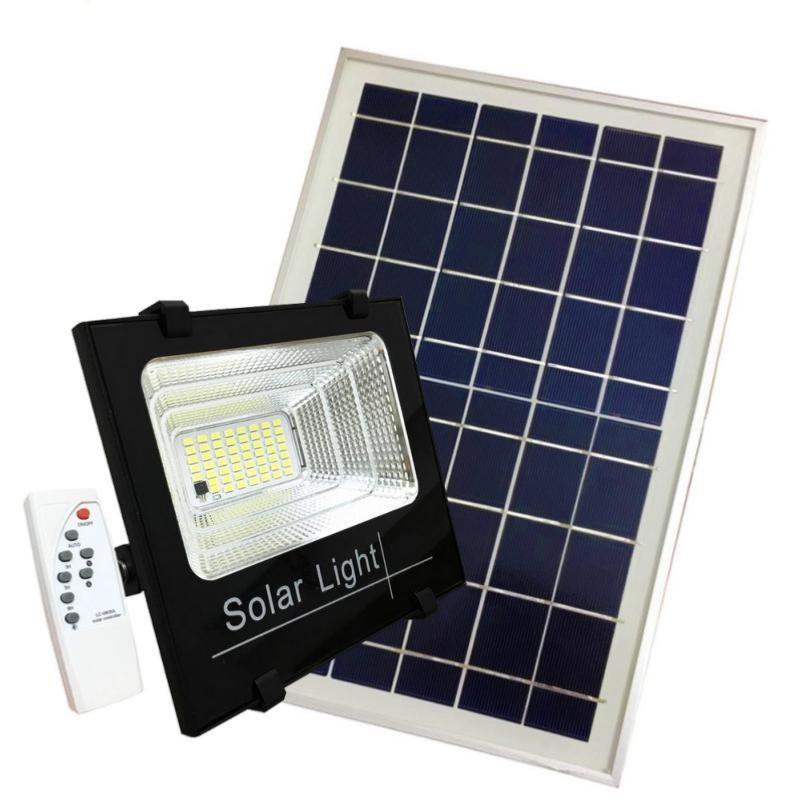 Projecteur solaire avec poteau de 8m et bouton poussoir LED 140W